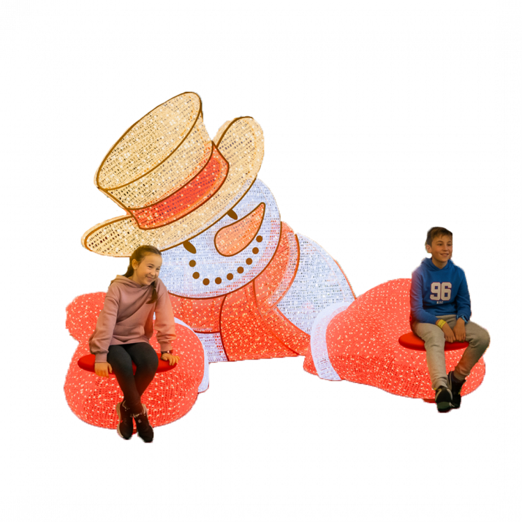 2 Seat Snowman Display - Illumination